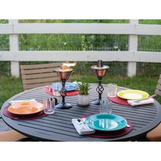 BirdRock Home 2-Pack Outdoor Wide Conical Torches - Tabletop Stand - Copper image {4}