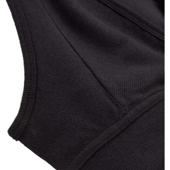 TomboyX Plunge Bra, Organic Cotton Rib V-Neck, Wireless No-Padding Low Impact image {5}