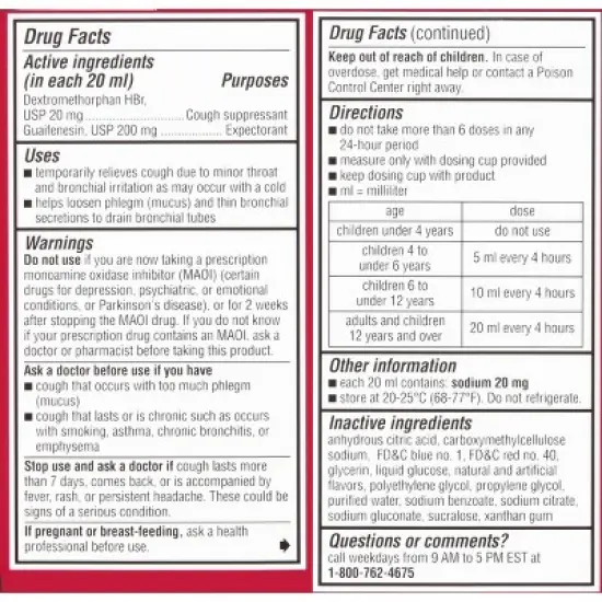 Robitussin Children's Cough & Chest Congestion Liquid - Fruit Punch - 4 fl oz image {5}