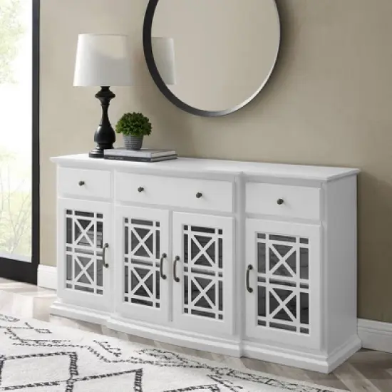 Selma Transitional 3 Tiered Ornate Fretwork Door Sideboard - Saracina Home image {7}