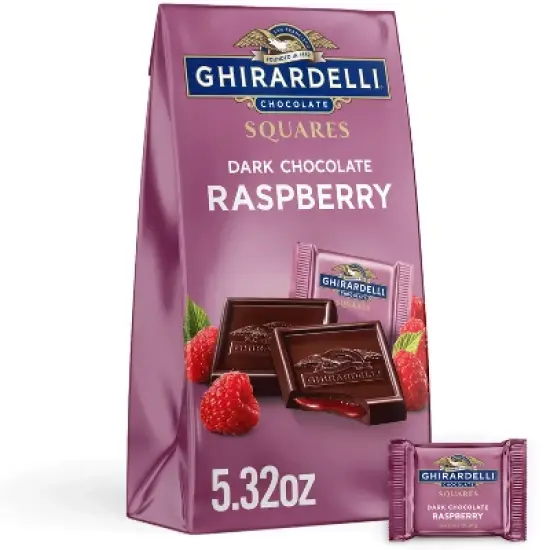 Ghirardelli Dark Chocolate Candy SQUARES with Raspberry Filling - 5.32oz image {7}