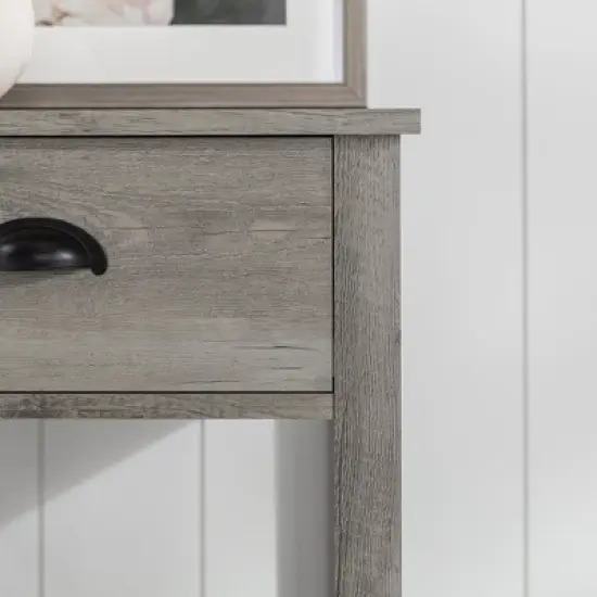June Rustic Transitional Square Nightstand with Lower Shelf   - Saracina Home image {12}