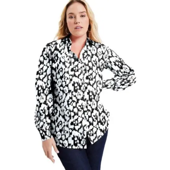 June + Vie by Roaman's Women&rsquo;s Plus Size Poplin La Vie Tunic image {11}