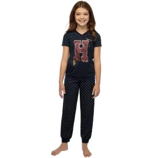 Harry Potter Girls' H Is For Harry Gryffindor Shirt And Pants Pajama Set Black image {1}