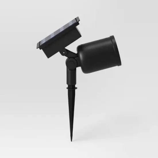 Short Solar LED Outdoor Spot Light Matte Black - Room Essentials&trade; image {2}
