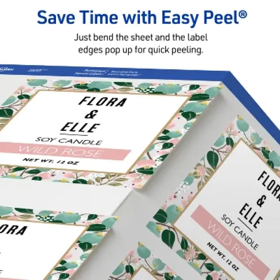 Avery Printable Square Labels with Sure Feed, 3" x 3", Matte White, Permanent Adhesive, Laser & Inkjet Printers, 150 Blank Labels (5659) image {7}