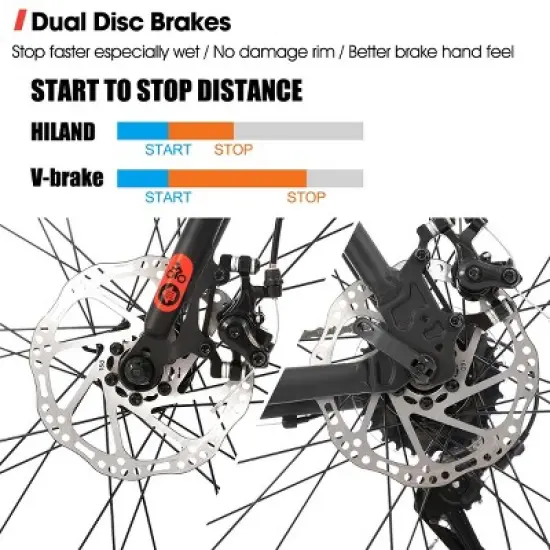 HILAND Clifford 700C Hybrid Bike, 21 Speeds Urban City Commuter Bicycle image {8}