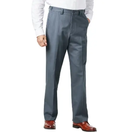 KingSize Men's Big & Tall Relaxed Fit Wrinkle-Free Expandable Waist Plain Front Pants image {6}