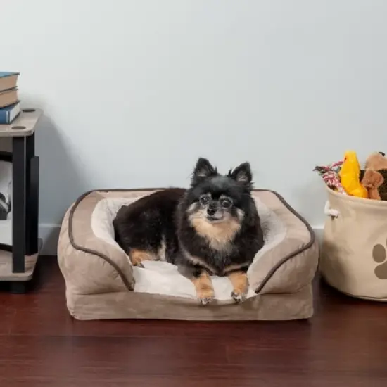 FurHaven Velvet Waves Perfect Comfort Memory Foam Sofa Dog Bed image {2}