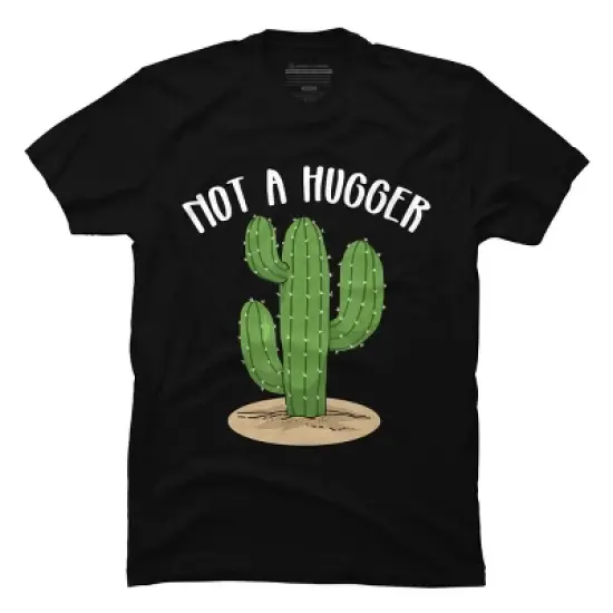 Men's Design By Humans Not A Hugger Tshirt Botanical Cactus Tee Introvert Succulent By Luckyst T-Shirt image {2}