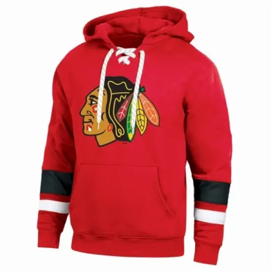 NHL Chicago Blackhawks Men's Long Sleeve Hooded Sweatshirt with Lace image {3}