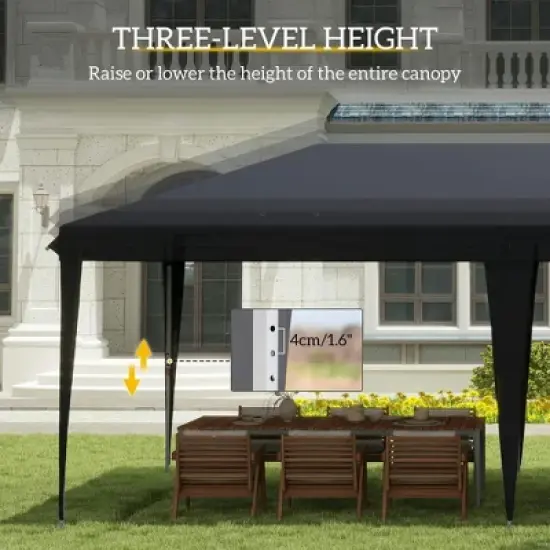 Resenkos Patio Garden Pergola, Pergola Canopy,10' x 20' Pop Up Canopy Tent, Upgraded Heavy Duty Tents for Parties with Carry Bag, Black image {9}