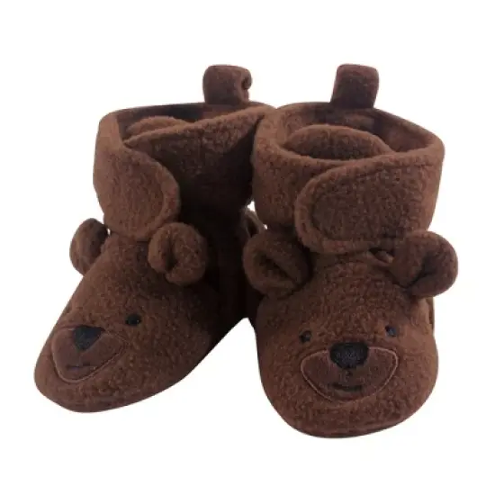Hudson Baby Infant and Toddler Girl Cozy Fleece Booties, Brown Bear image {1}