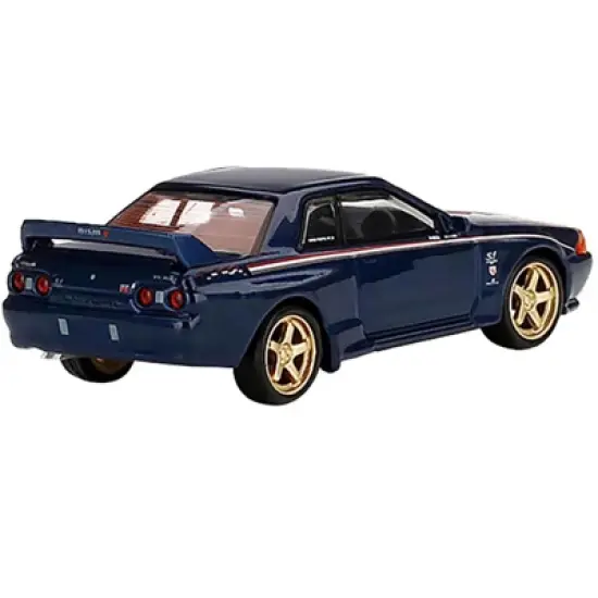 Nissan Skyline GT-R (R32) Nismo S-Tune RHD Dark Blue Met. w/Stripes Ltd Ed 1/64 Diecast Model Car by True Scale Miniatures image {2}