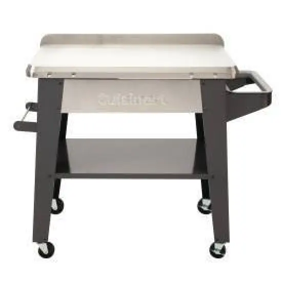 Cuisinart Outdoor Stainless Steel Prep Table: Mobile Kitchen Cart with Trash Bag Holder, Paper Towel Rack, Lower Shelf image {5}