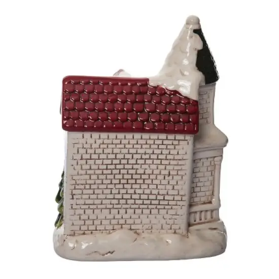 Transpac Dolomite Light Up Santa House with Music - Festive Christmas Decorative Object for Holiday Cheer image {4}