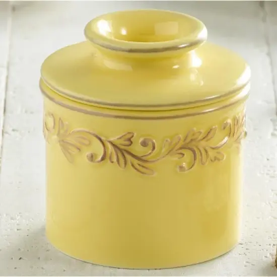 Butter Bell&reg; Crock &ndash; Goldenrod Antique Ceramic Butter Keeper, Vintage-Style Butter Dish for Fresh, Spreadable Butter image {4}