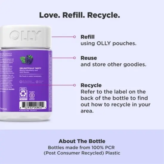 OLLY Restful Sleep Multivitamins Gummies - Blackberry Zen - 90ct image {3}