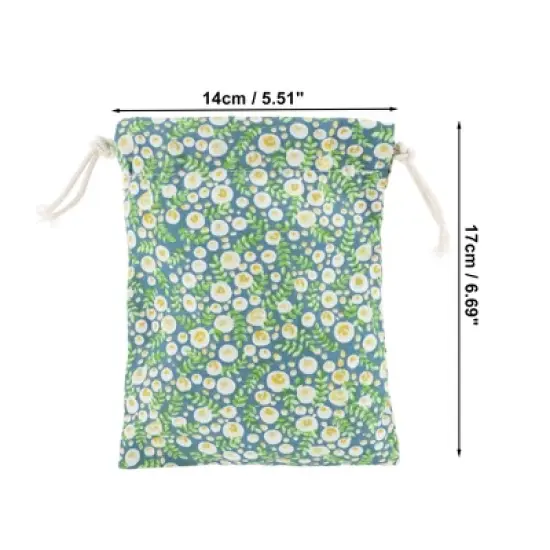 Unique Bargains Women Portable Drawstring Cosmetic Bag Green 1 Pc image {1}