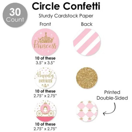 Big Dot of Happiness Little Princess Crown - Pink and Gold Baby Shower or Birthday Party Supplies Decoration Kit - Decor Galore Party Pack - 51 Pieces image {6}