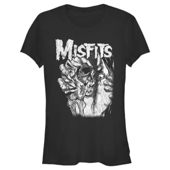 Junior's Misfits Distressed Eye Skull T-Shirt image {3}