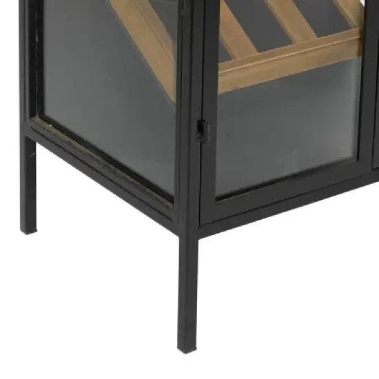 Contemporary Wood Standing Wine Rack Black - Olivia & May image {4}