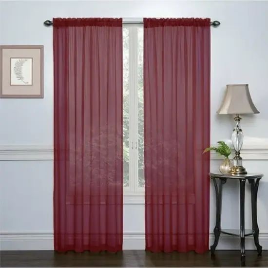Kate Aurora Basic 2 Pack Sheer Voile Home Window Curtains image {19}