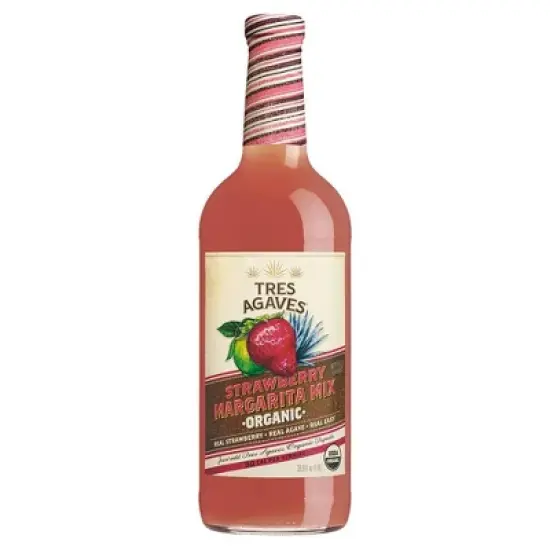 Tres Agaves Organic Strawberry Margarita Mix - 1L Bottle image {7}