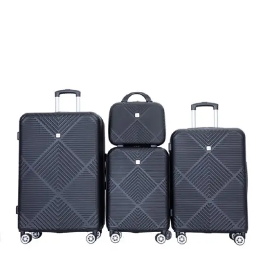 KWPZQEB 4-Piece Luggage Set, ABS Hardshell Suitcases With Spinner Wheels & TSA Lock, Lightweight Suitcase, With Scratch-Resistant Surface image {8}