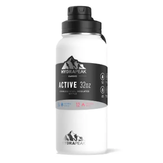 HydraPeak 32oz Wide Mouth Stainless Steel Water Bottle image {36}