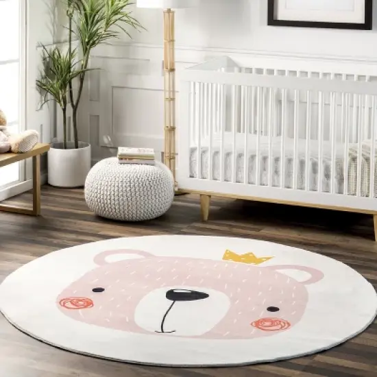 nuLOOM Nesta Queen Bear Machine Washable Kids Area Rug image {1}