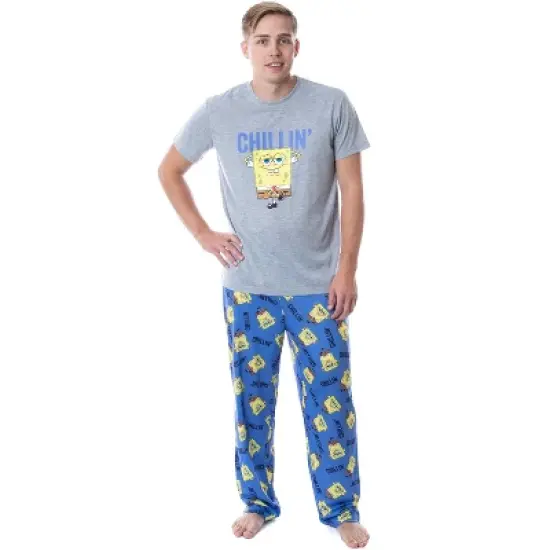 Nickelodeon SpongeBob SquarePants Mens' Chillin' Sleep Pajama Set Multicolored image {4}