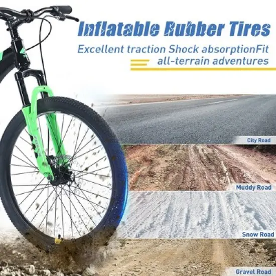 Kids Mountain Bike, Single Speed Bikes with 24 Inch Wheel Outdoor Traveling Cycling Hiking Exercise Bicycles for 9-12 Age image {5}