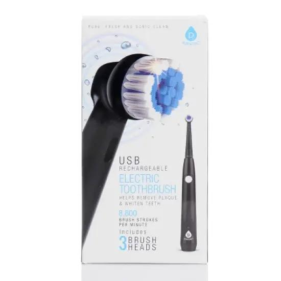 Pursonic RET20USB Rechargeable Electric Toothbrush in Blue with 3 Brush Heads image {1}