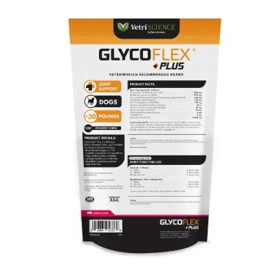 VetriScience GlycoFlex Plus Joint Support Bite-Sized Bacon Flavor Dog Chews, 120 ct image {1}