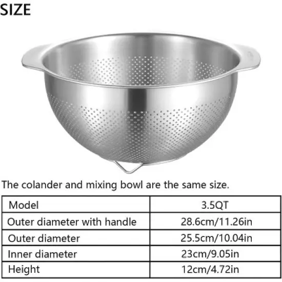 18/8 Stainless Steel Microwell Colander, Fruits, Rice, and Pasta image {6}