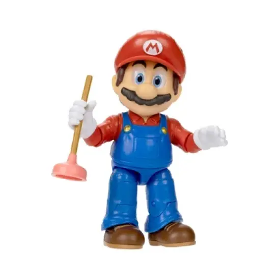 Nintendo The Super Mario Bros. Movie Mario Figure with Plunger Accessory image {2}