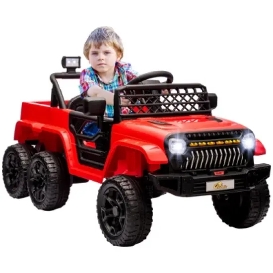 Qaba 12V 4x4 Kids Electric Car, 2WD/4WD Switchable Kids Ride on Car with Parent Remote Control, Spring Suspension System, Back Trailer image {8}