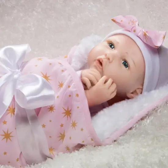 Paradise Galleries Reborn Baby Doll in Silicone-like Vinyl, 19 inch Newborn Girl Baby Bundles: Born To Sparkle, 7-Piece Ensemble image {7}