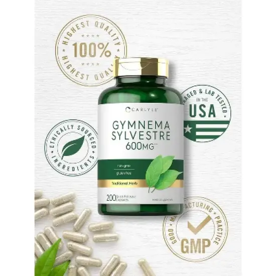 Carlyle Gymnema Sylvestre Leaf 600mg | 200 Capsules image {4}