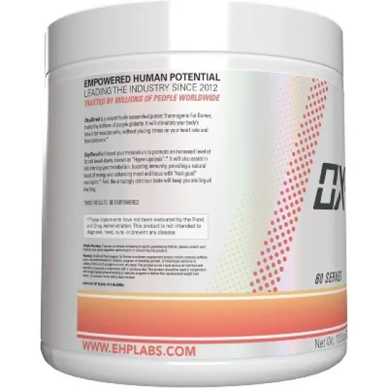 EHPlabs OxyShred Thermogenic Pre Workout & Fat Burner - Clinically Proven Preworkout Powder with Acetyl L Carnitine - Peach Candy Rings, 60 Servings image {7}