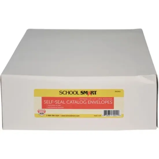 School Smart Grip Seal Envelopes, 10 x 13 Inches, Kraft, Pack of 100 image {1}