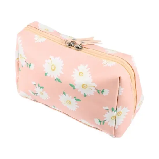 Unique Bargains Women's Floral PVC Portable Small Makeup Bag 1 Pc image {6}