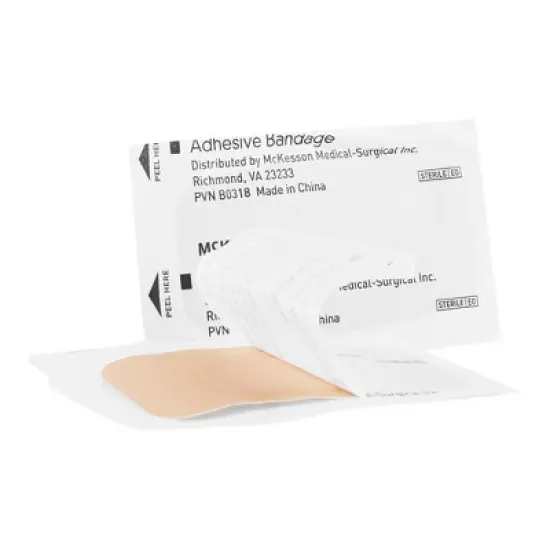 McKesson Tan Plastic Adhesive Bandage Sterile 2 x 4" image {1}