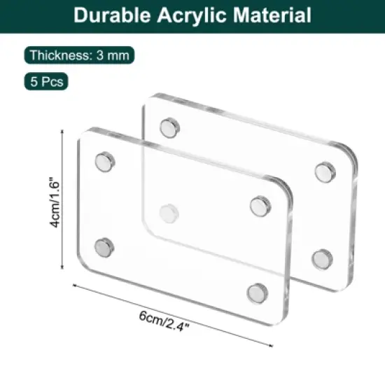 Unique Bargains Double Sided Fujifilm Mini Picture Acrylic Fridge Magnetic Frames 5 Pcs image {1}