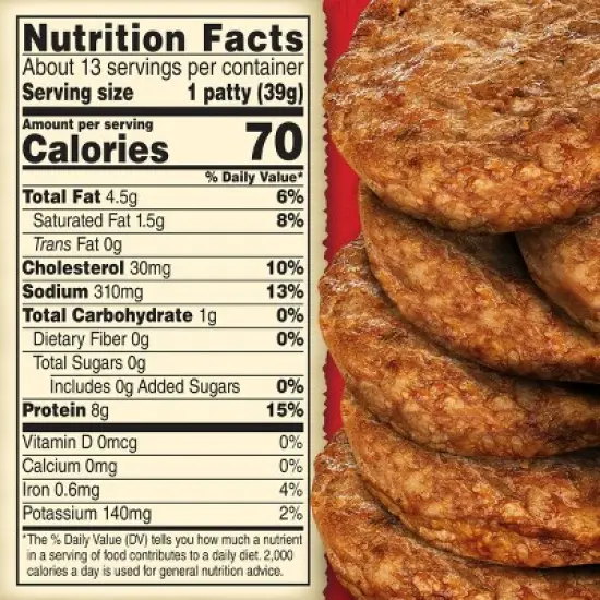 Jimmy Dean Frozen Fully Cooked All-Natural Turkey Patties - 18.3oz image {8}
