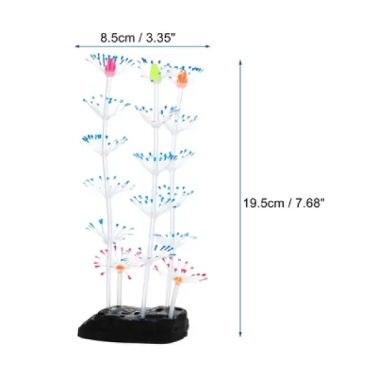 Unique Bargains Glowing Silicone Aquarium Simulation Coral 7.68" Height image {3}