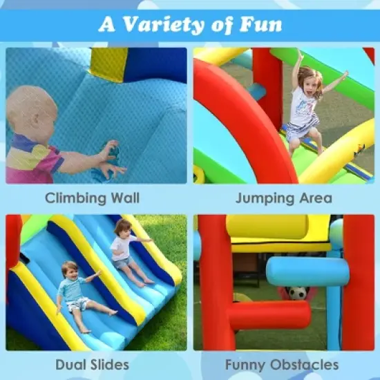 Costway Inflatable Bounce House Kids Bouncy Jumping Castle w/ Dual Slides & 480W Blower image {5}
