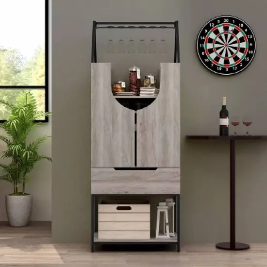 Meluse Multi Storage Wine Cabinet Vintage Gray - HOMES: Inside + Out image {1}