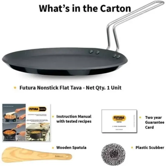 Hawkins 10" Futura Nonstick Induction Compatible Flat Tava Griddle: Anodized Aluminum, Hand Wash, 1-Year Warranty image {4}